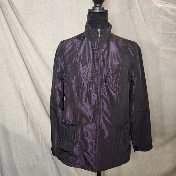 Chico's Jackets & Blazers - Chico’s W Purple Light Weight Shiny Fairy Goth Unique Jacket Sz. 0